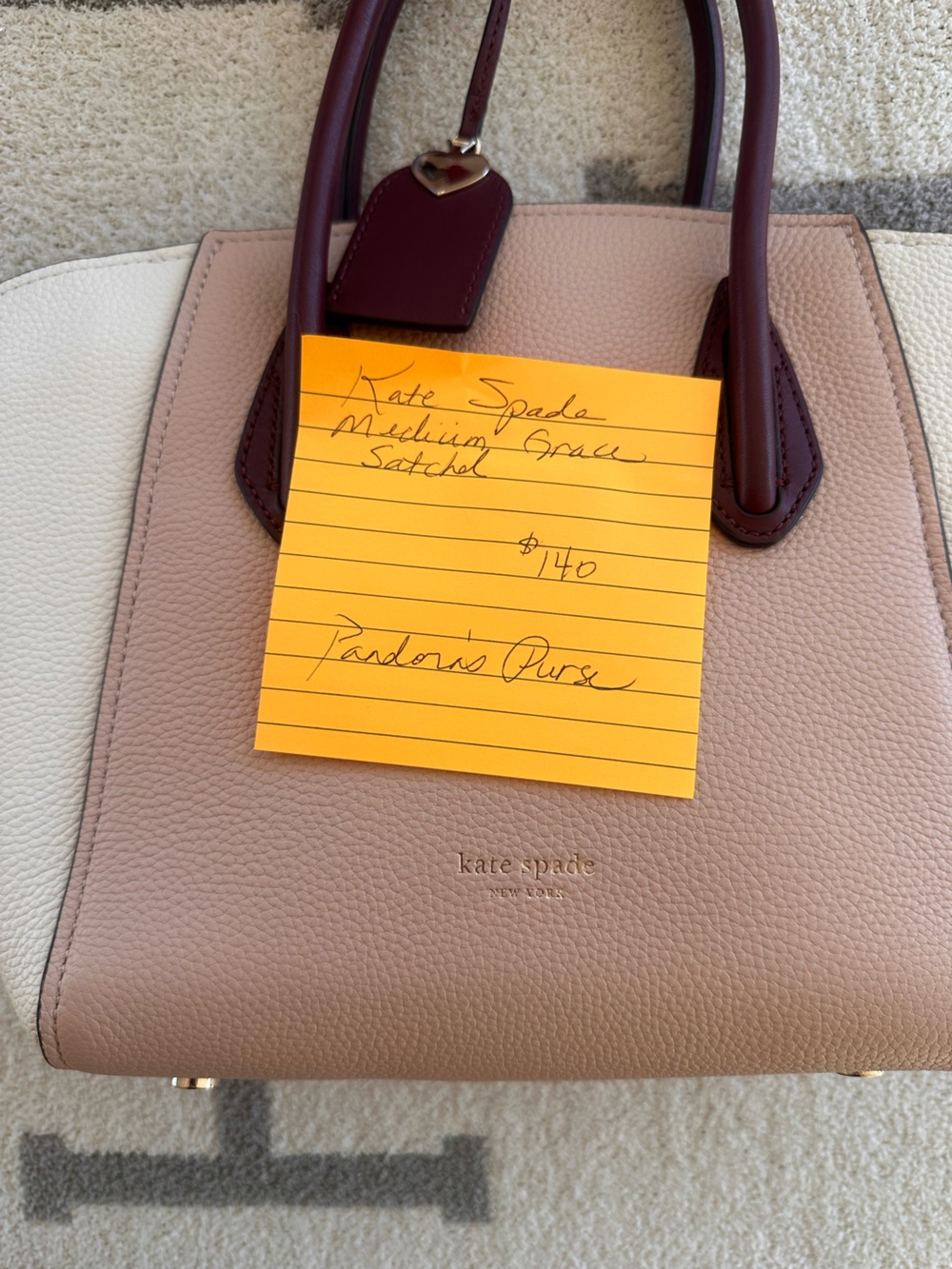 kate spade Two-Tone Pebbled Leather medium grace satchel - Picture 2 of 14